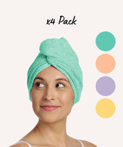 Turbie Twist® Microfiber Hair Towel 4-Pack - Absorbent and Lightweight - Turbie Twist